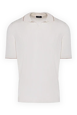 Men's white silk polo