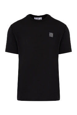 Men's black cotton T-shirt