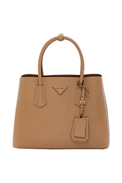 Brown women's genuine leather bag