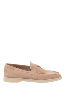 Women's pink suede loafers