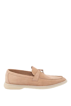 Women's beige suede loafers