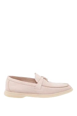 Women's pink suede loafers