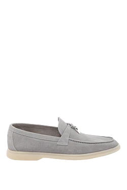 Women's gray suede loafers