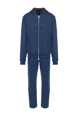 Men's blue walking suit made of cashmere and silk