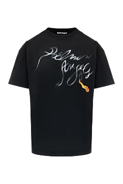 Men's black cotton T-shirt