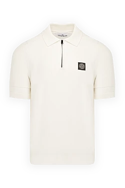 Men's white cotton polo