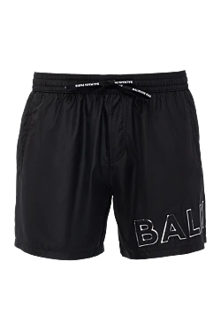 Black men's beach shorts made of polyester