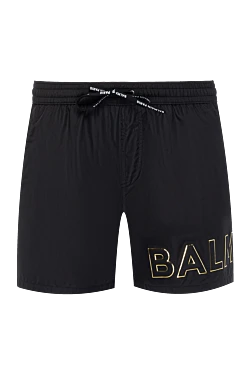 Black men's beach shorts made of polyester