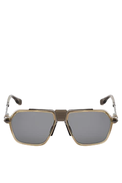 Beige men's metal and plastic glasses