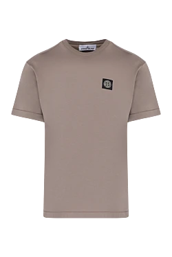 Beige men's cotton T-shirt