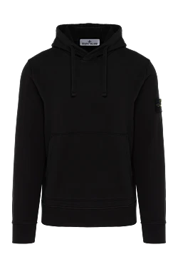 Black men's cotton hoodie