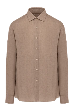 Men's brown linen shirt