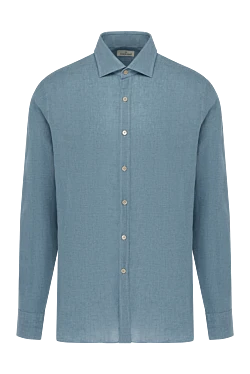 Men's blue linen shirt