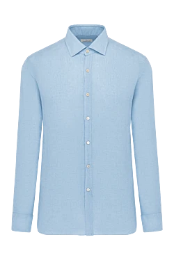 Blue men's linen shirt