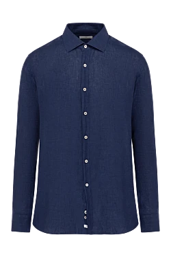 Blue men's linen shirt