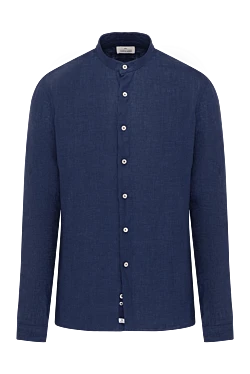 Blue men's linen shirt