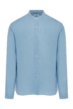 Men's blue linen shirt