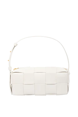 Women's bag made of white lambskin