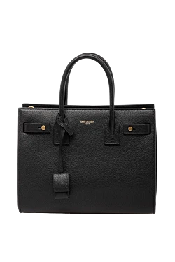 Women's bag, black, made of genuine leather