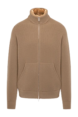 Men's beige cashmere cardigan