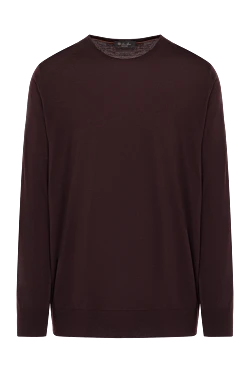 Long sleeve jumper for men, brown, wool