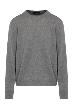 Long sleeve men's gray cashmere jumper