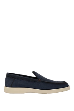 Men's blue loafers made of nubuck