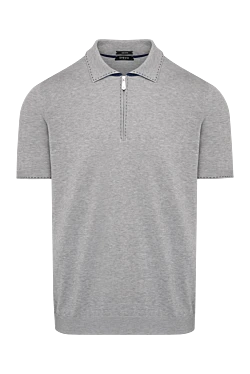 Men's gray cotton polo