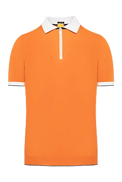 Men's orange cotton polo