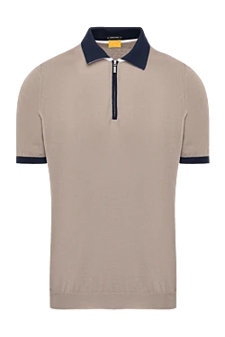 Men's beige cotton polo