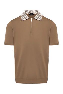 Men's brown cotton polo