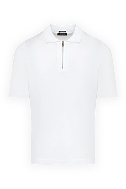 Men's white cotton polo