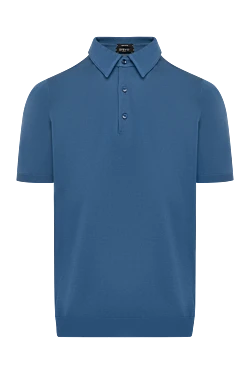 Men's blue cotton polo