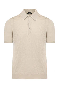 Men's beige cotton polo