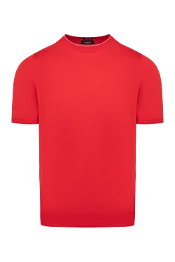 Short sleeve jumper for men, red, cotton