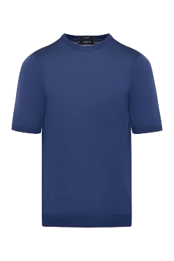 Short sleeve jumper for men, blue, cotton