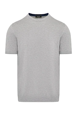 Men's short sleeve jumper, gray, cotton