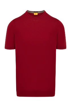 Men's burgundy cotton jumper with short sleeves