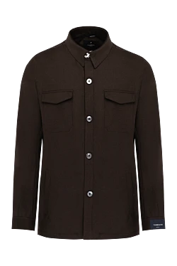 Men's brown jacket made of wool and elastane