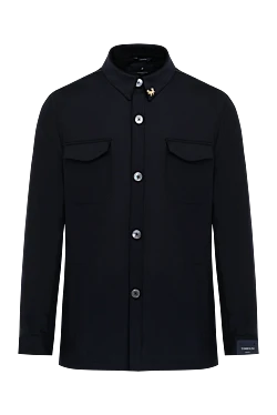 Men's blue jacket made of wool and elastane