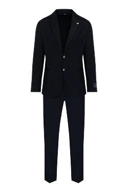 Men's blue suit made of wool and elastane