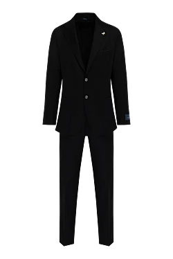 Men's black suit made of wool and elastane