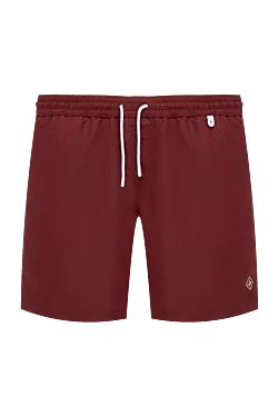 Men's burgundy polyester beach shorts