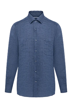 Men's blue linen shirt