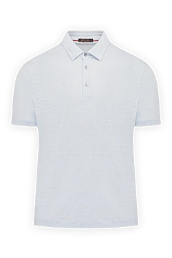 Men's gray linen polo