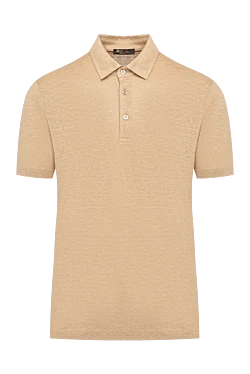 Men's beige linen polo