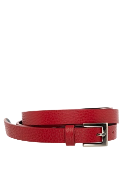 Women's red genuine leather belt