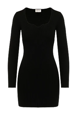 Black knitted dress made of viscose and polyester