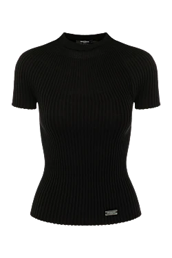 Women's black wool top