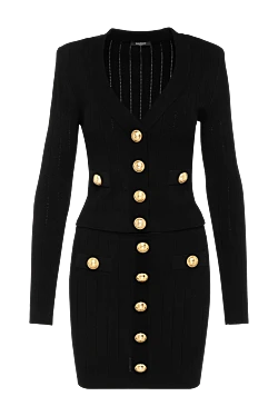 Women's black suit with skirt made of viscose and polyester